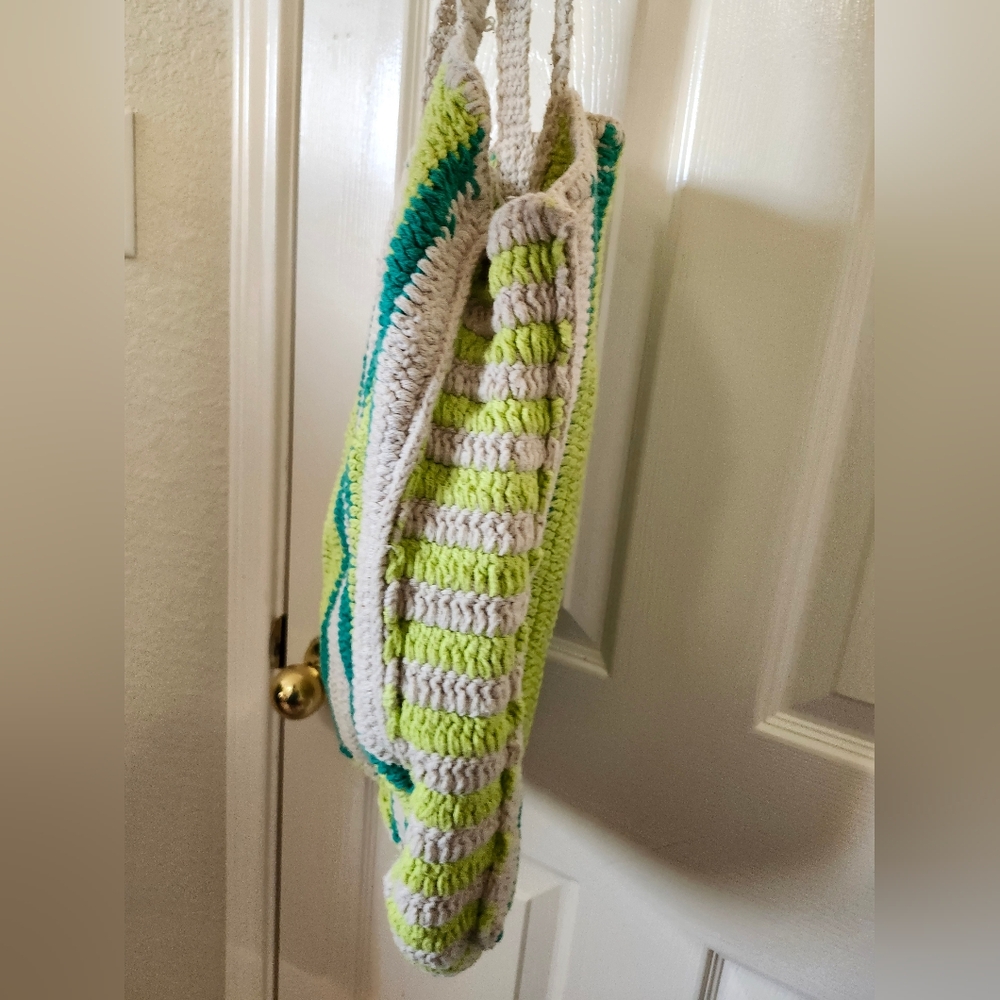 Universal Thread Striped Green and White Tote Bag - Picture 9 of 9